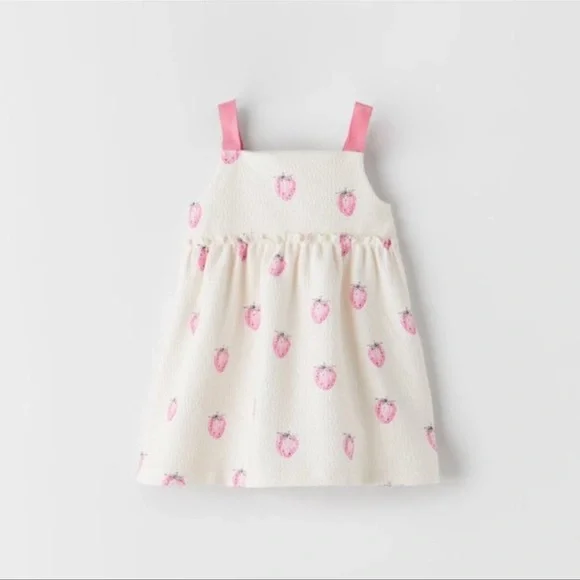 Zara Girls strawberries print sleeveless dress - Picture 2 of 7